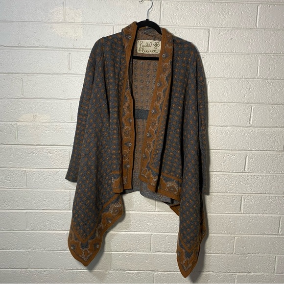 Anthropologie Field Flower Open Front Cardigan Soft Boho Print Stretchy Flowy - Picture 8 of 10
